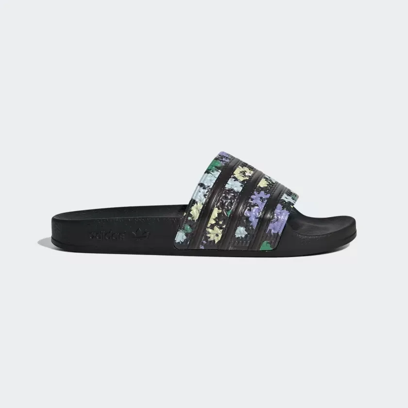 Adidas Women's Adilette Slides - Core Black / Multi