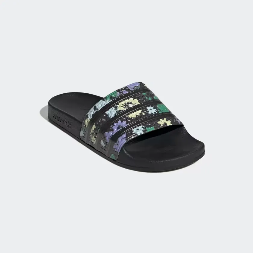 Adidas Women's Adilette Slides - Core Black / Multi