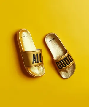 All Good Metallic Gold Slides
