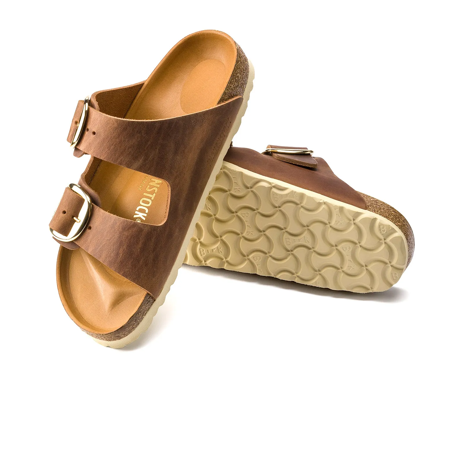 Birkenstock Arizona Big Buckle Narrow Slide Sandal (Women) - Cognac Oiled Leather