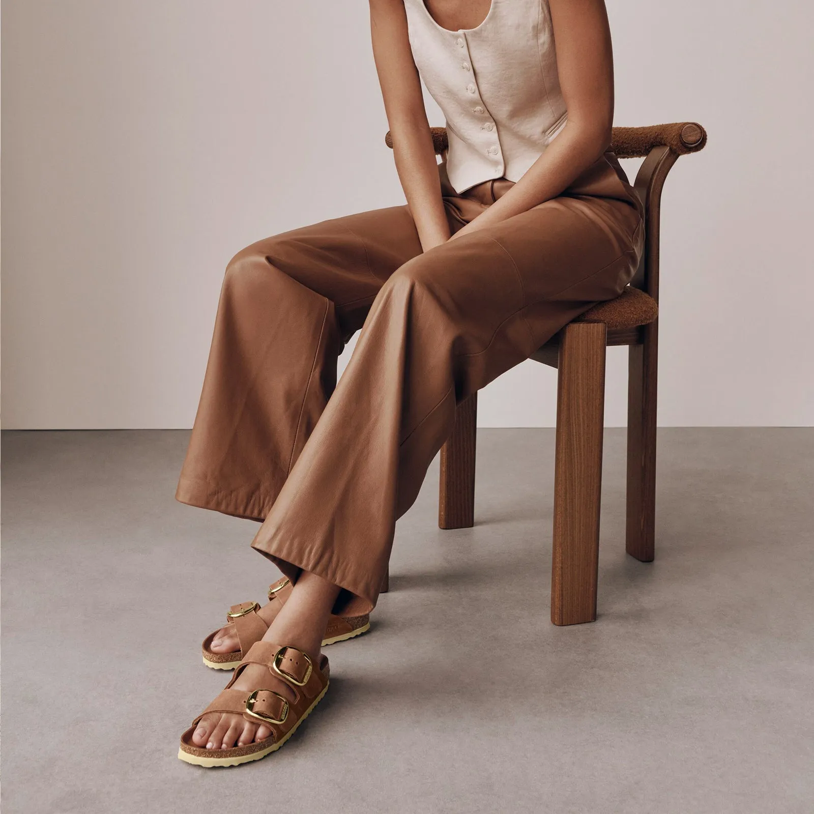 Birkenstock Arizona Big Buckle Narrow Slide Sandal (Women) - Cognac Oiled Leather