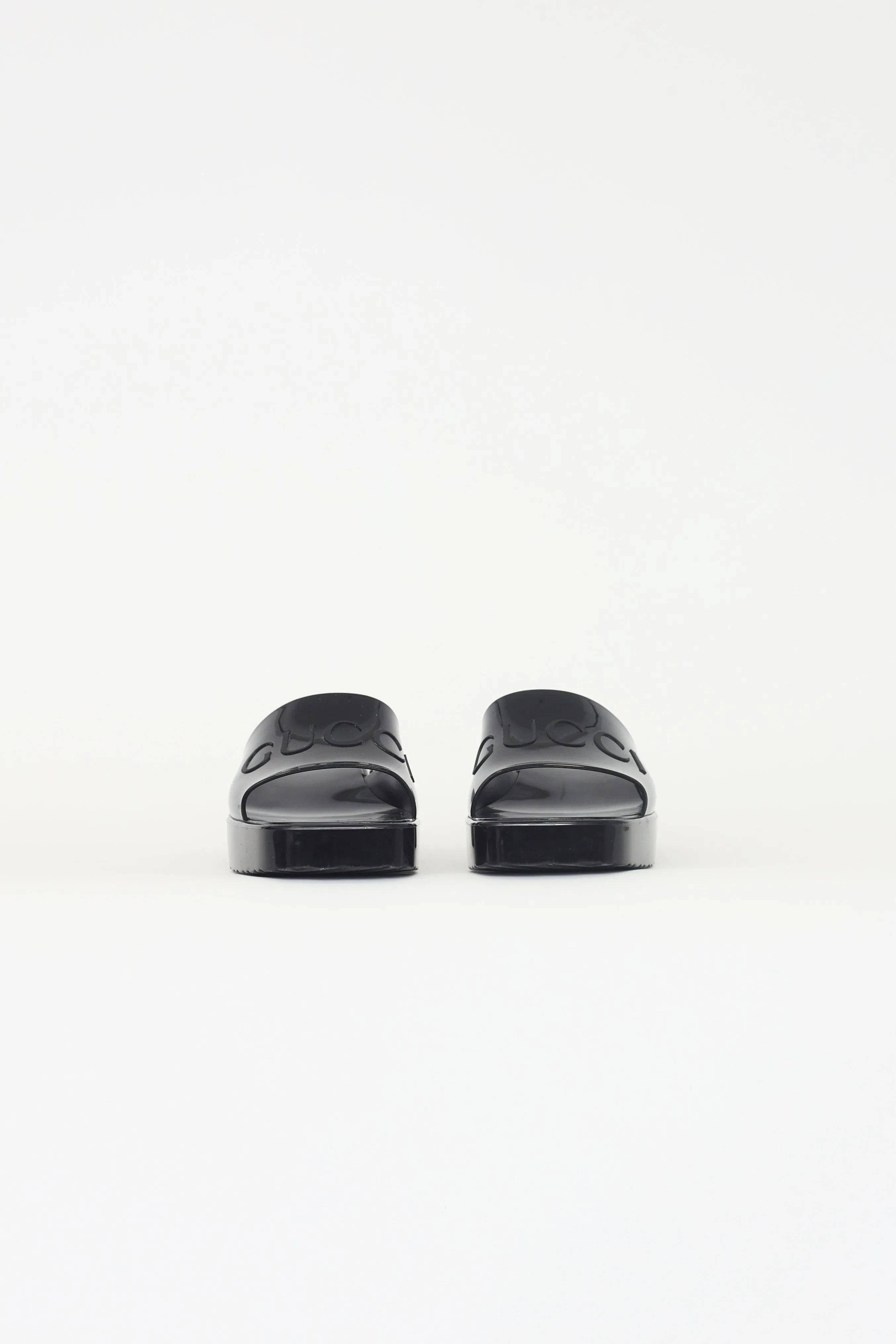 Black Rubber Mule Sandal