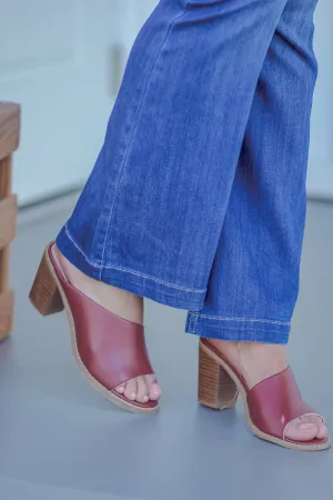 Brick Open Toe Block Heel
