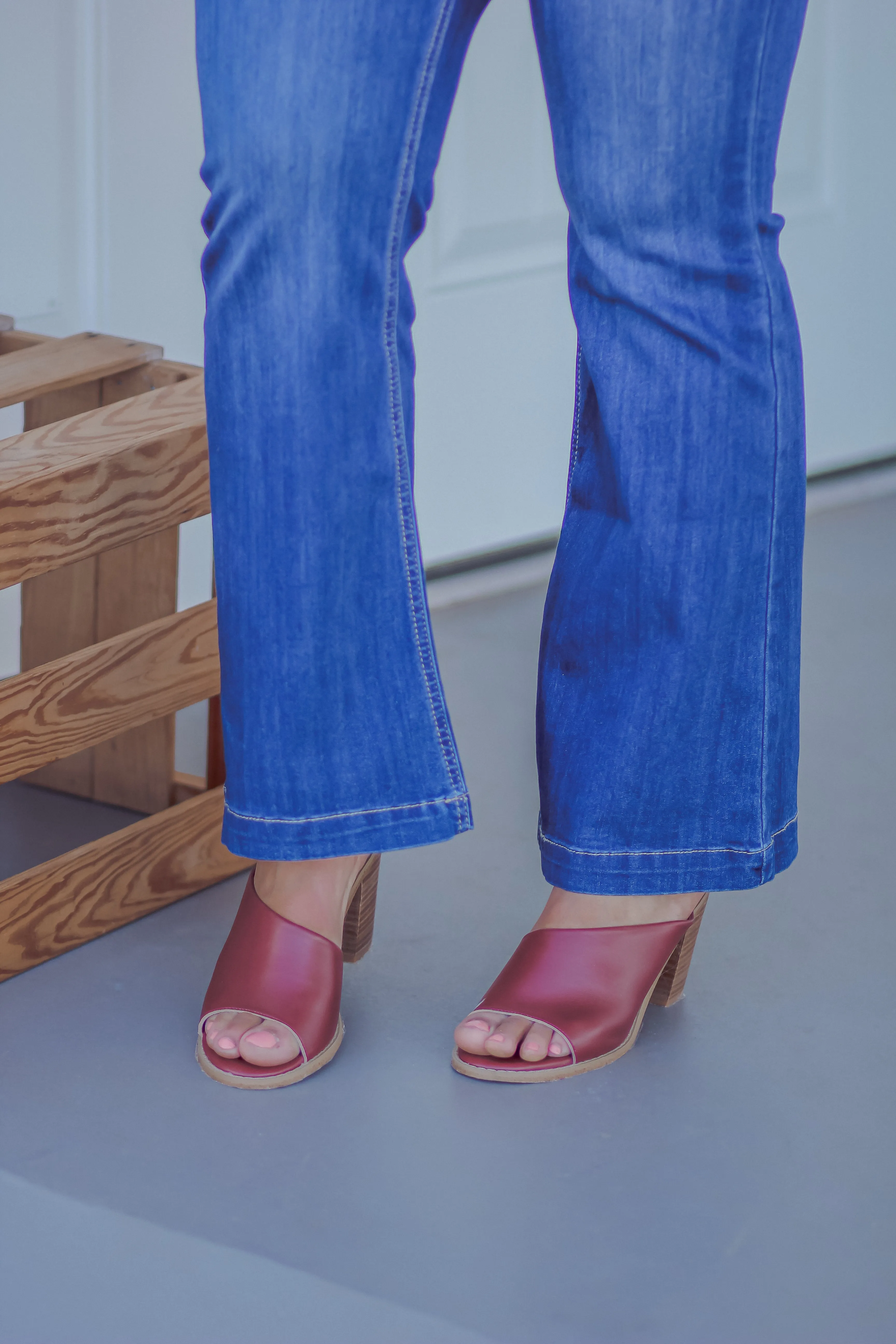 Brick Open Toe Block Heel
