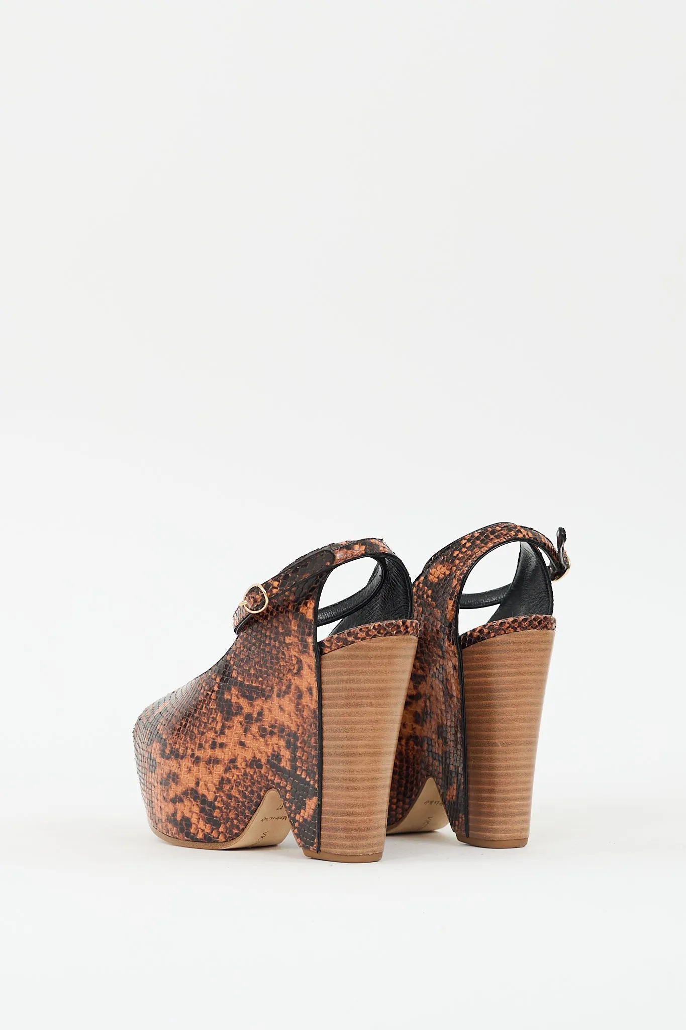Brown & Black Embossed Iris Platform Sandal