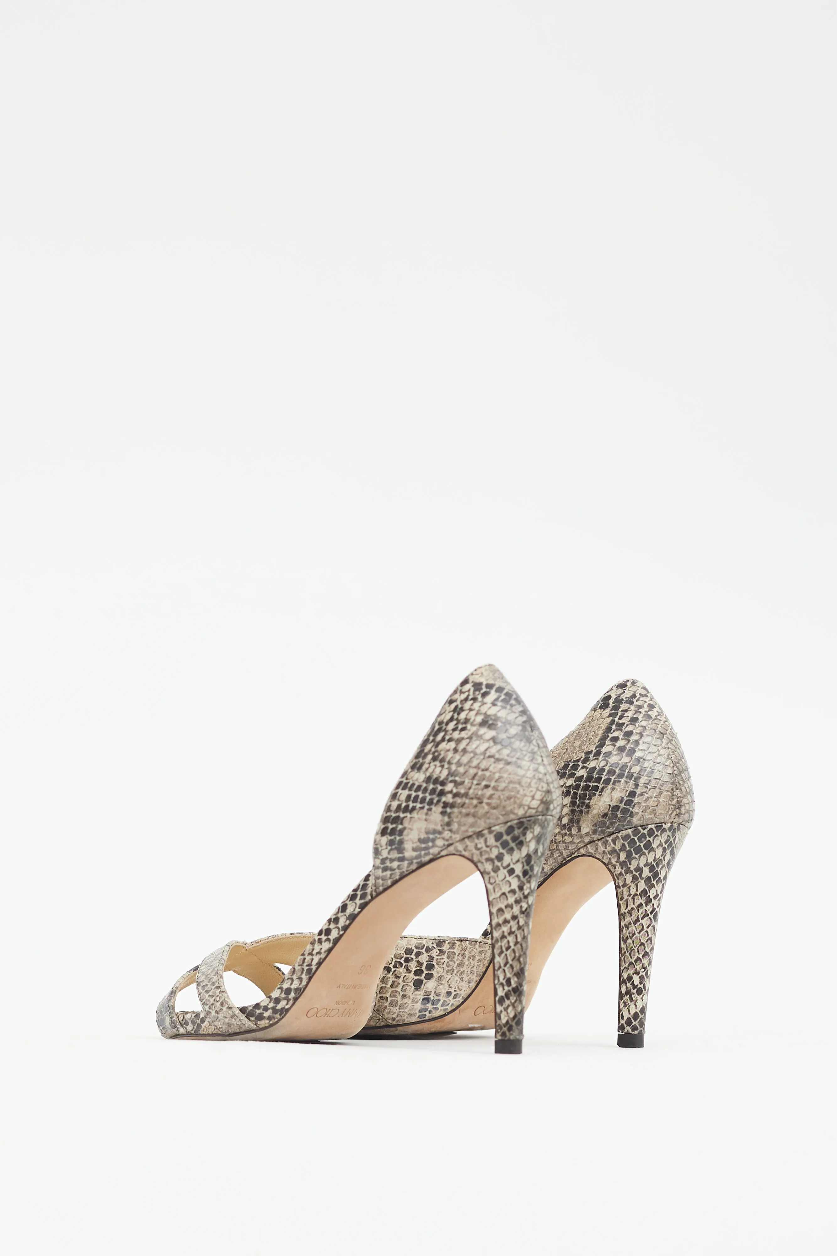 Brown & Black Textured D'Orsay Heel