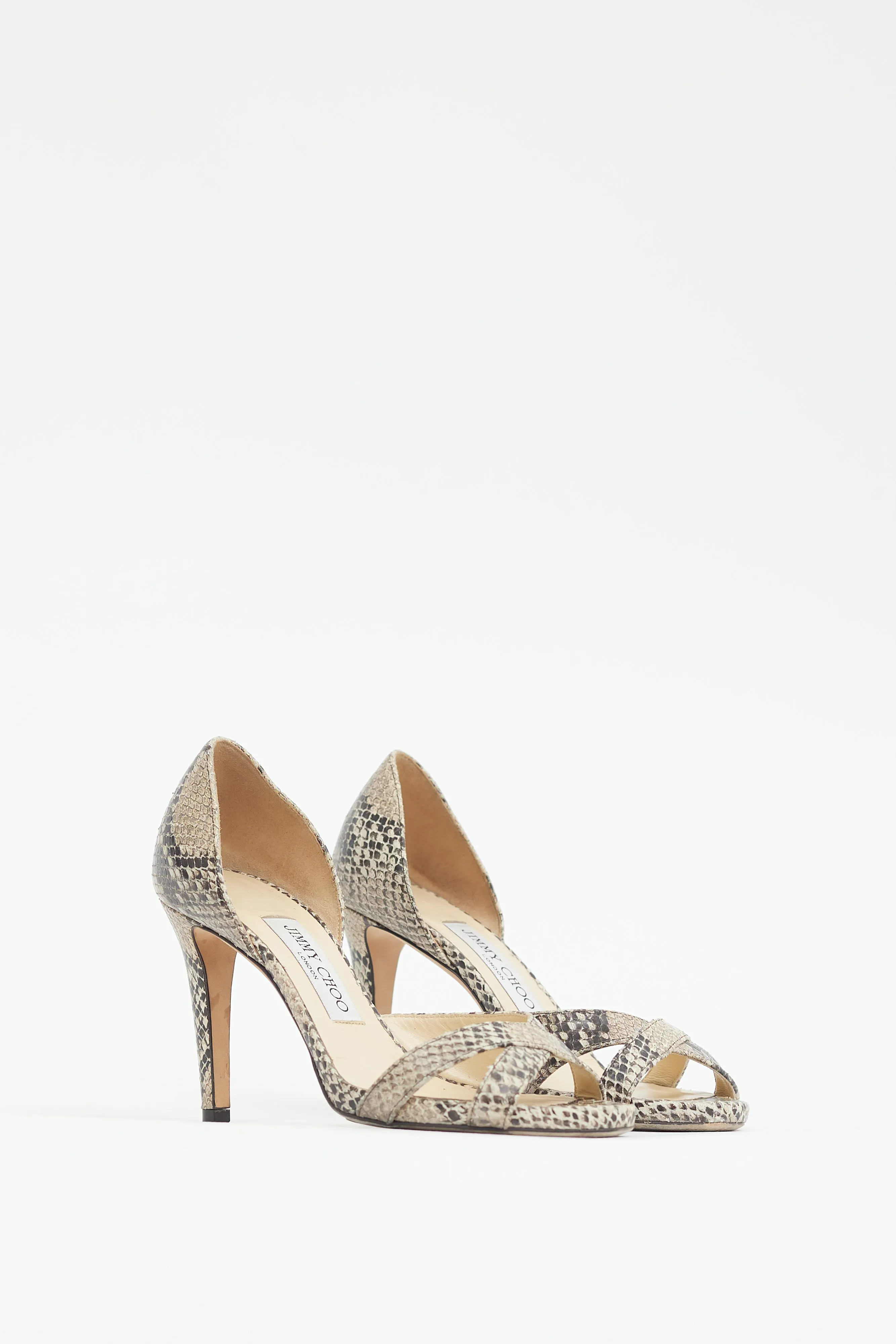 Brown & Black Textured D'Orsay Heel