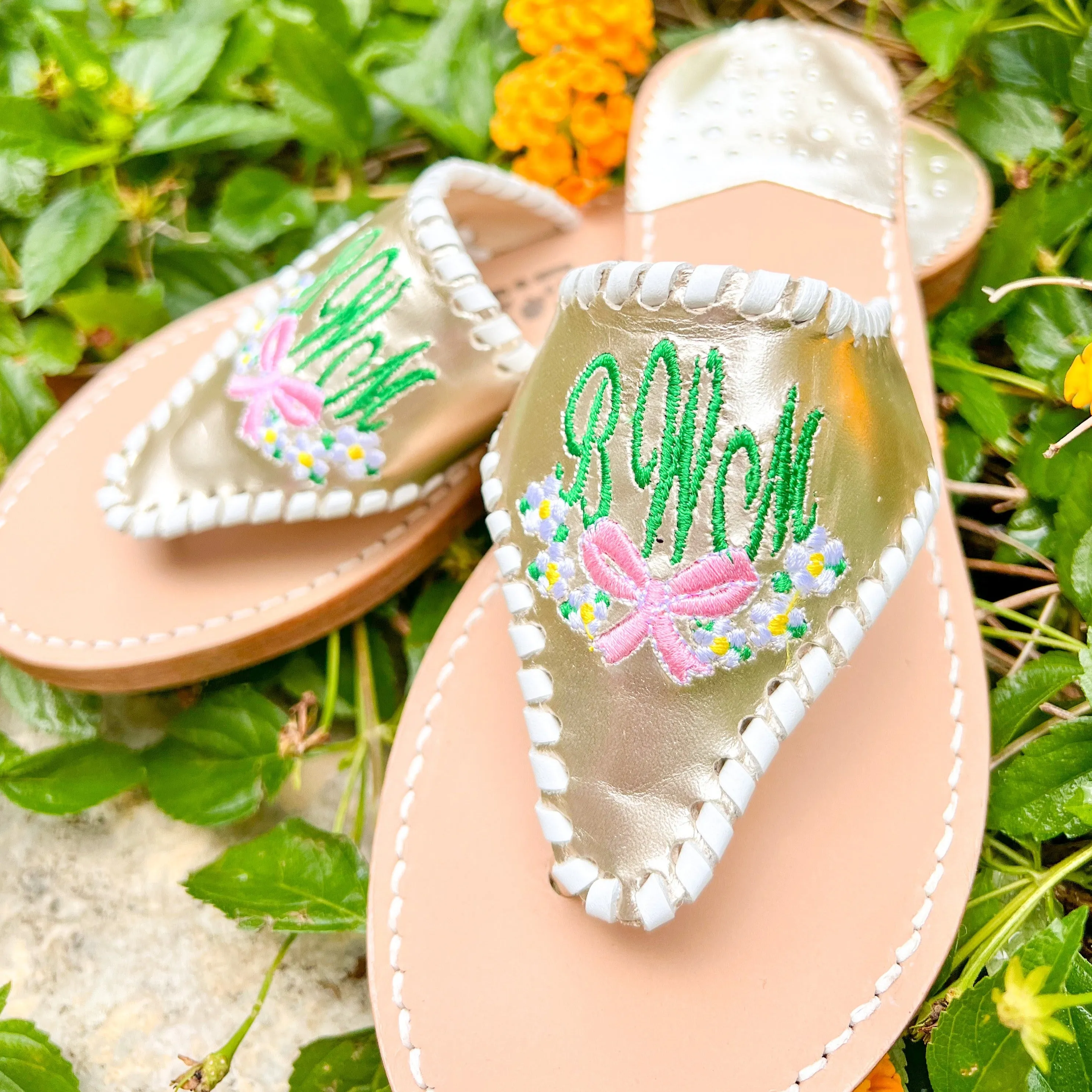 Custom Embroidered Spring Monogram