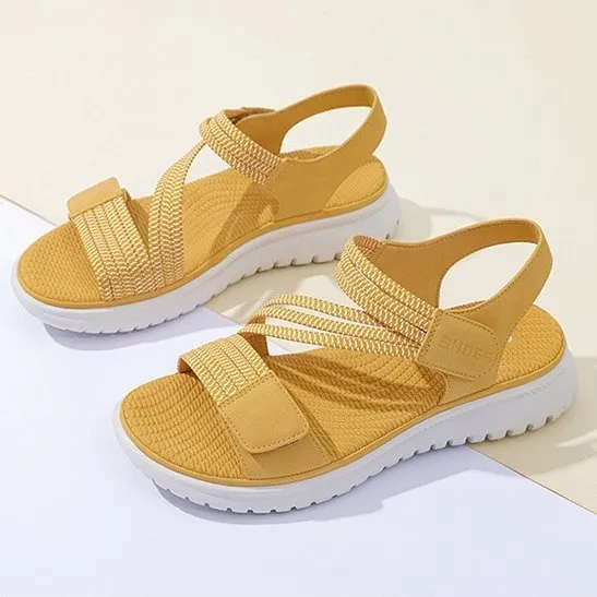 Cuzcare Trendy Orthopedic Sandals Women Supportive Flat Hook&loop Platform Sandals