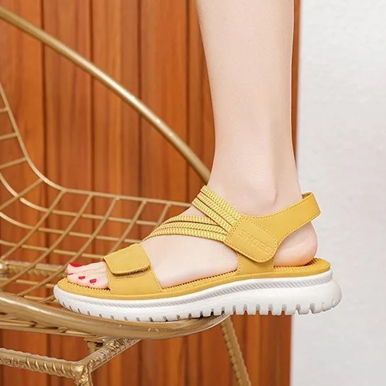 Cuzcare Trendy Orthopedic Sandals Women Supportive Flat Hook&loop Platform Sandals