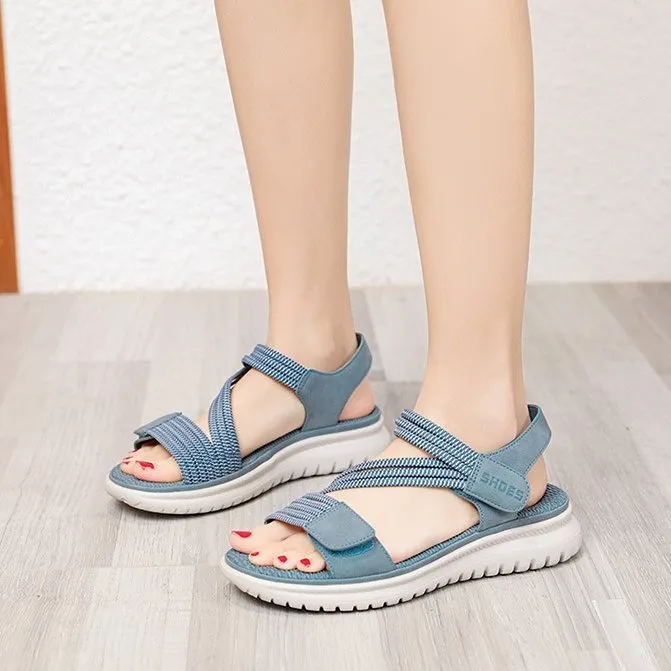 Cuzcare Trendy Orthopedic Sandals Women Supportive Flat Hook&loop Platform Sandals