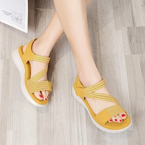 Cuzcare Trendy Orthopedic Sandals Women Supportive Flat Hook&loop Platform Sandals