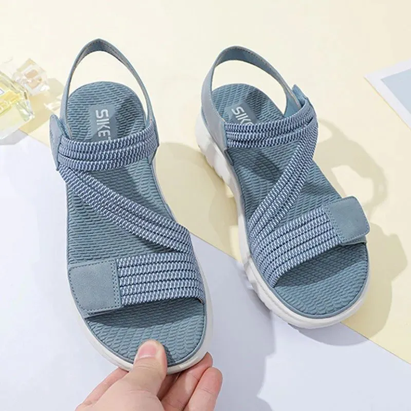 Cuzcare Trendy Orthopedic Sandals Women Supportive Flat Hook&loop Platform Sandals