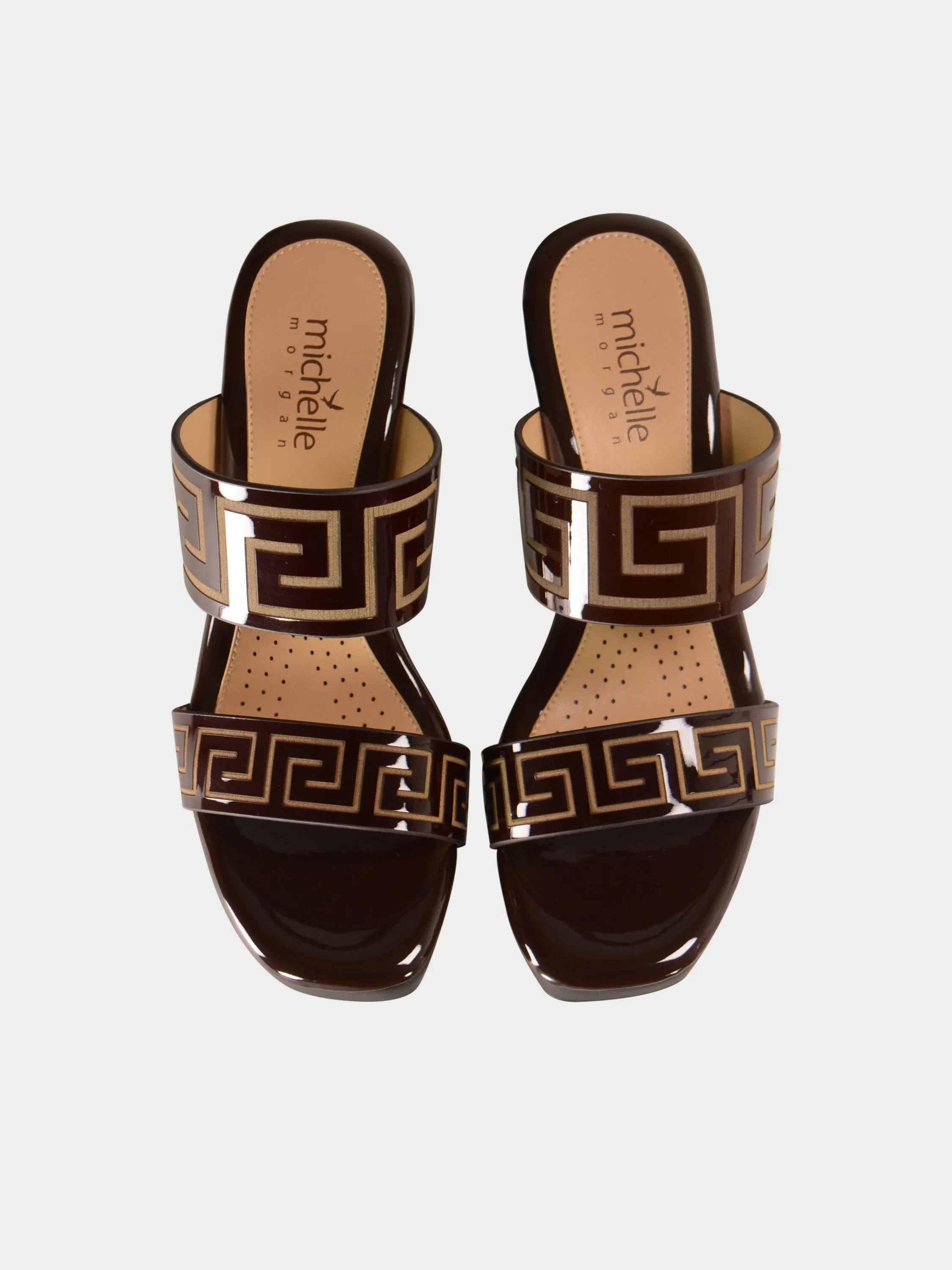 Michelle Morgan 780-1 Greek Key Heel Sandals