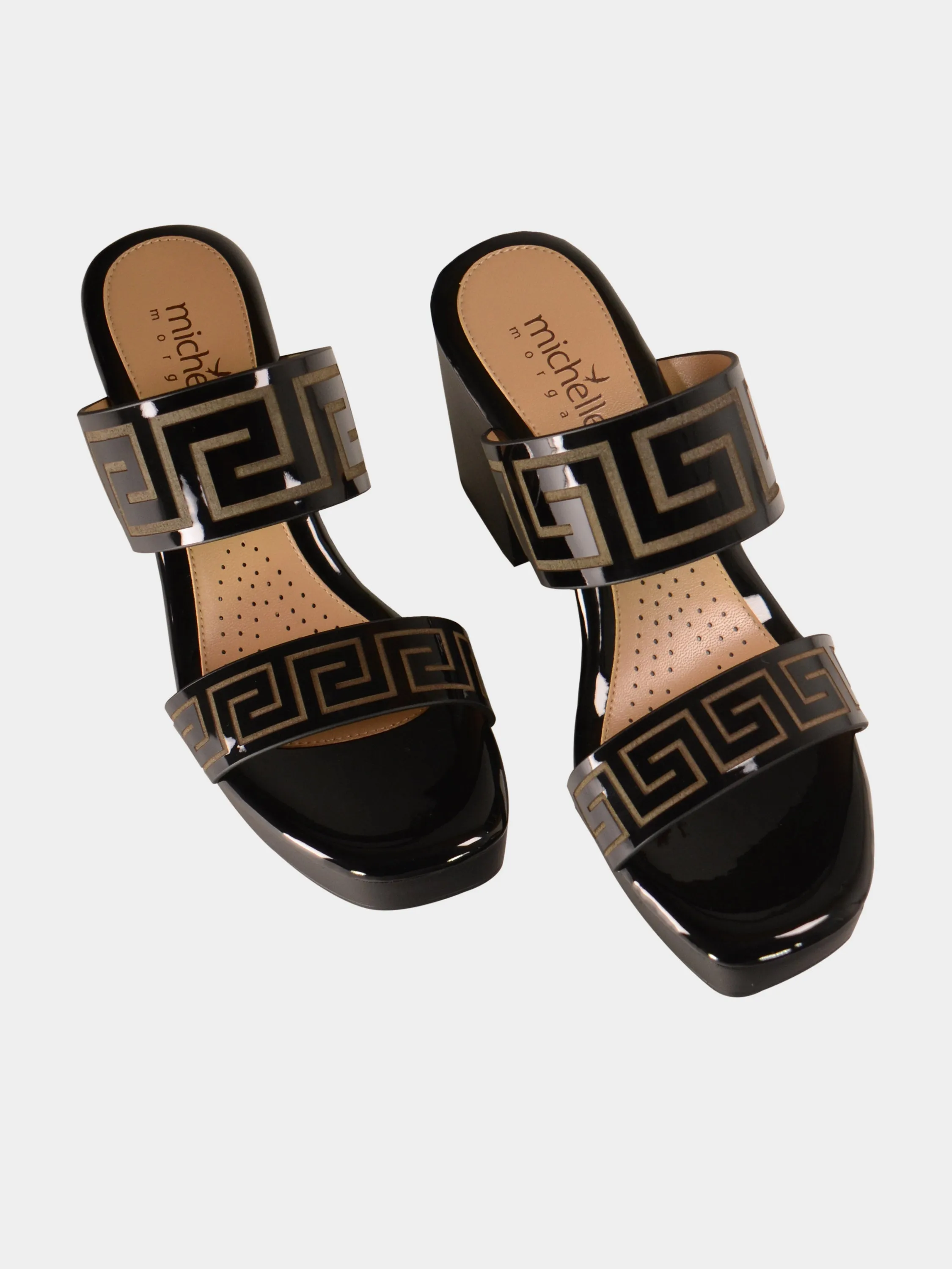 Michelle Morgan 780-1 Greek Key Heel Sandals