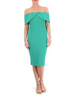 Off-The-Shoulder Bodice Overlay Dress