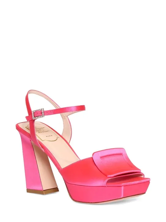 Roger Vivier   100mm Wedge satin sandals 