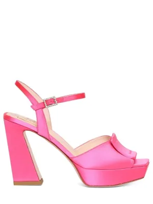 Roger Vivier   100mm Wedge satin sandals 
